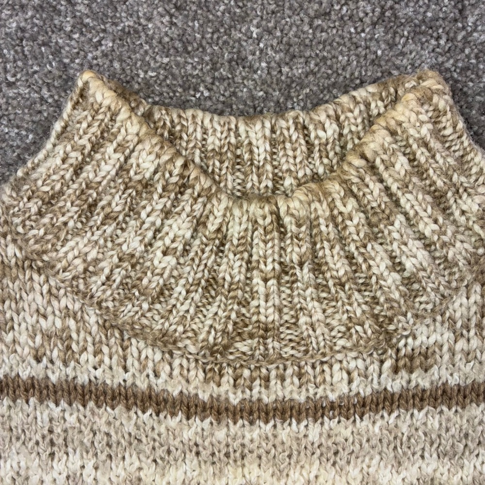 VTG Sonoma Jean‎ Company Womens Sweater S Beige Brown Knit Fair Isle Mock Neck - Picture 9 of 9